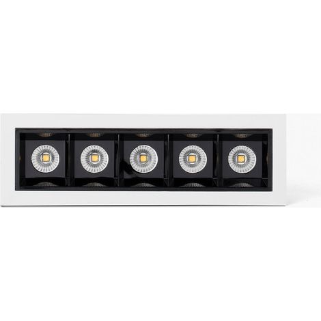 TROOP empotrable 5x2W blanco-negro 15° 3000K CRI90