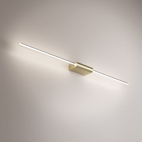 Brilliant Lampada da Parete e Soffitto in Alluminio Finitura Oro, Design Lineare e Compatto con Diffusore in Policarbonato, Efficienza LED 9W, 87.2cm