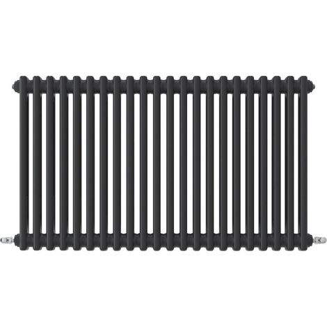 Acezanble Horizontal Traditional Cast Iron Style Radiator 600x1010mm 2 Column Black (1/4)