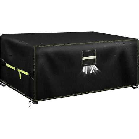Housse Table de Jardin, 600D Tissu Oxford Housses Pour Mobilier 170x95x71cm, Bâche Salon de Jardin Avec Grilles D'aération, Imperméable, Coupe-Vent, Anti-UV Couverture de Protection Meubles (1/5)