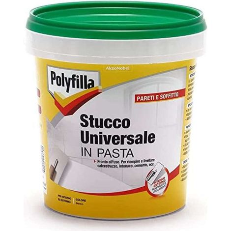 POLYFILLA STUCCO UNIVERSALE per muro Interno ed Esterno, Pronto Uso, per riempire calcestruzzo intonaco cemento, in PASTA, BIANCO 1KG (1/3)