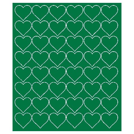 Valentinstag-Herzaufkleber, 3 cm, 48 Stück, grün glänzend