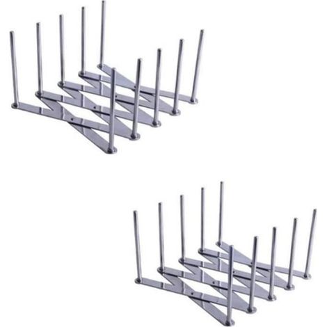 Egouttoir A Couverts - Support Pour Couvercles En Verre - Rangement Vertical Dans Placard - 18,3 X 7,4 X 11,5 Cm - Acier Inoxydable - 1 Pièce (1/5)