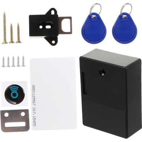 Serrure électronique sans fil pour armoire, ABS noir, sans perçage (1/5)