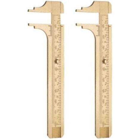 [Outil de mesure] 2 pièces pied à coulisse pocket coulissant en métal haute qualité rétro en laiton doré portable pour usage quotidien (1/4)