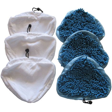 Lot de 6 de Rechange pour Balai Vapeur - 3 de Chiffons en Microfibre, 3 Chiffons à Franges en Microfibre. Compatible (1/4)