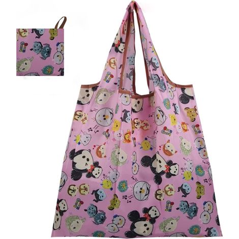 Sac Shopping Écologique Réutilisable Nylon 40x38cm - Pliable et Léger, Capacité 20kg, Multicolore (1/5)