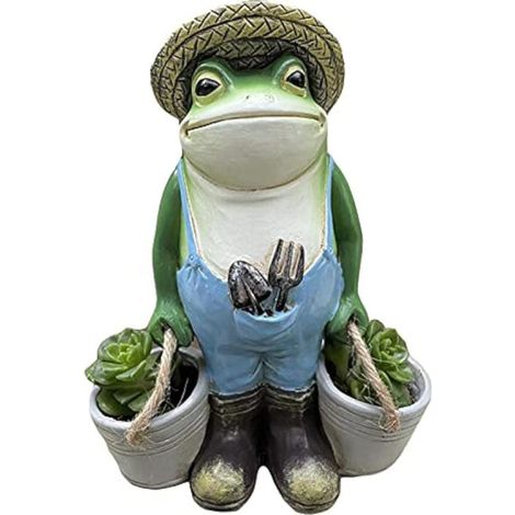 1 Stück Harz-Frosch-Gartenstatue, Frosch-Gartendekoration, Gartentierstatue, Frosch-Dekoration