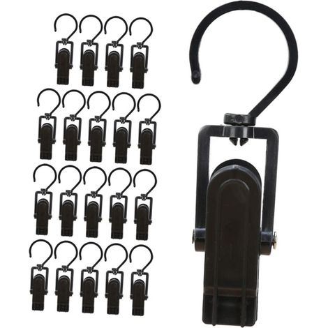 20pièces Cintres à Pinces à Chapeaux et Serviettes Cintres Rotatifs pour Vêtements et Chapeaux Pinces Multi-usages pour Maison (1/5)