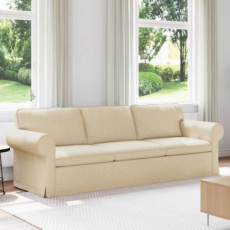 Sofa Creme 245 x 82 x 80 cm Stoff