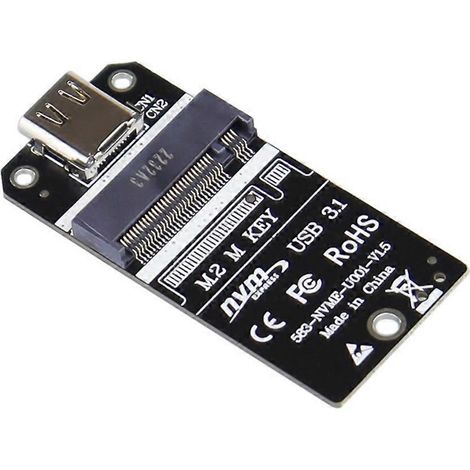 M.2 SSD-Adapter M.2 NVMe Gehäuse für M.2 zu USB 3.1 Konverter unterstützt 2230 (1/5)