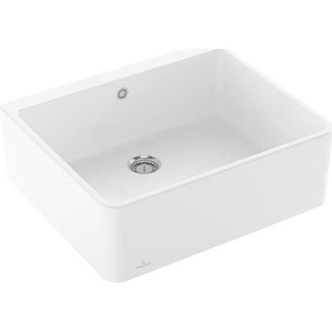 Évier VB 60 x 595 x 500 mm avec bonde. Évier en céramique. Blanc Alpine cplus
