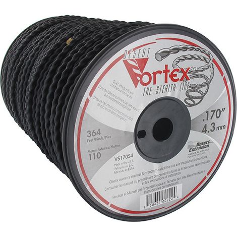 Bobine fil nylon débroussailleuse vortex noir (110 m) ø : 4.3 mm
