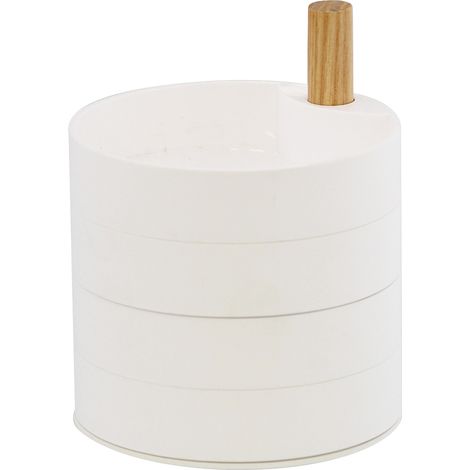 Yamazaki Scatola porta gioielli 4 livelli girevoli bianca 10 cm (1/5)