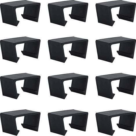 12 Pièces Pinces de Fixation pour Meubles de Patio – Clips Résistants pour Meubles de Jardin en Rotin (Largeur Applicable 4,7-5,1 cm) (1/5)