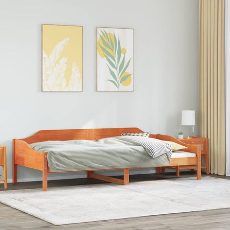 vidaXL Letto senza Materasso Marrone Cera 80x200 cm Legno di Pino (1/5)