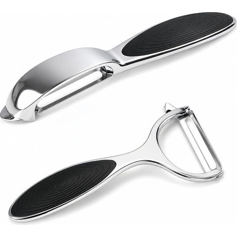 Set of 2 Peelers – Y-Shaped Rotating Stainless Steel Peeler for Vegetables, Potatoes, Carrots & Fruits – Ergonomic Design with Non-Slip Handle (1/5)