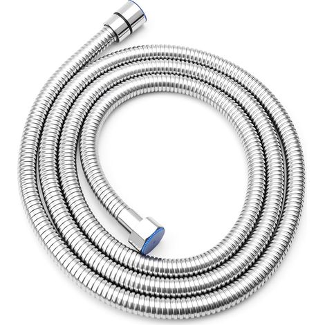 m Duschschlauch - Duschschlauch aus Edelstahl 304 mit Verdrehschutz, Hochdruck, Standard-G1/2-Anschluss, Chrom-Design, geeignet für alle Duschköpfe (Silber) (1/5)