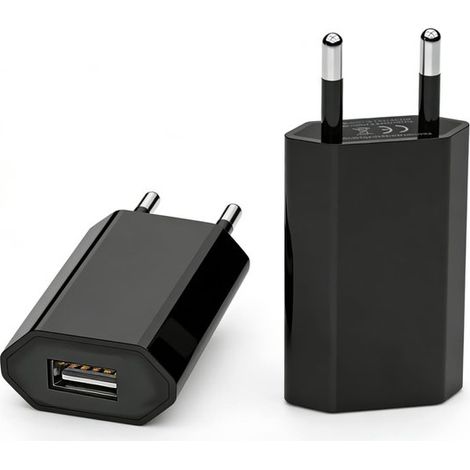 Confezione da 2 adattatori di alimentazione USB，alimentatore USB da 5 W，adattatore di alimentazione universale da 5 V 1 A，nero (1/5)