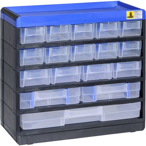 Allit 464610 Cassettiera porta minuteria (L x A x P) 300 x 285 x 135 mm Nero, Blu 1 pz. (1/3)