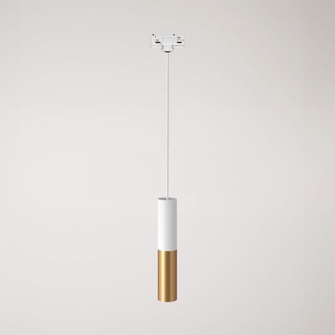 Creative Cables - Candeeiro suspenso de calha com abajur duplo Tub-E14 - lâmpada não incluída