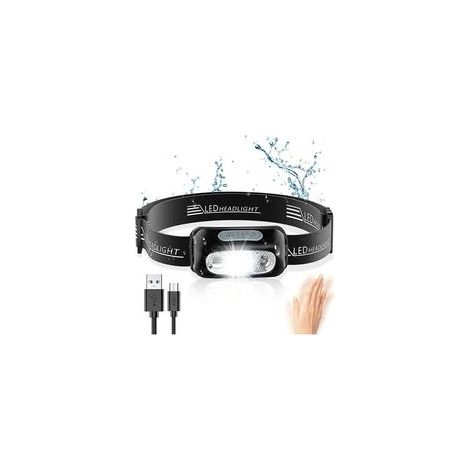 Lampe frontale Glangeh, lampe frontale LED puissante avec capteur de mouvement, étanche IPX6, 4 modes d'éclairage, lampe frontal (1/5)