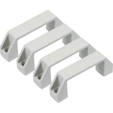 Kunststoffgriffe, 90 mm Lochabstand, 4 quadratische Griffe, geeignet für Küchenschubladen, Koffer und Haushaltsgeräte, grau (1/4)