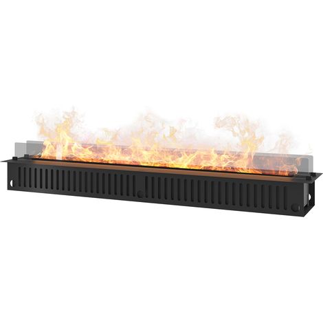 Camino a Vapore Elettrico da Incasso 220x48,5x33 cm Invapo Insert con Ricarica Automatica e LED RGB Nero