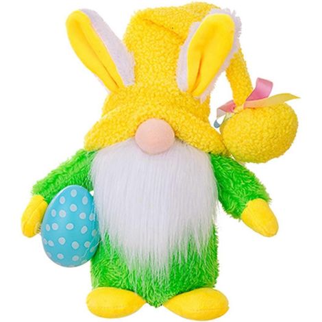 Niedliches Osterwichtel-Geschenk, LED-Leuchtwichtellampe mit Hut, Gelb