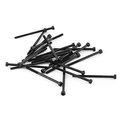 M3 Kit de Assortiment Vis Boulon Tête Cylindrique Six Pans Creux en Acier Allié M3 x 4-50mm(M350mm, Partiellement filetée-24pcs).