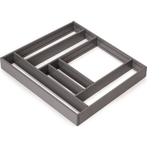 Emuca Organizzatore per cassetti Alumount 600x500, Alluminio, Grigio antracite (1/4)