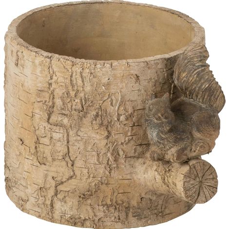 Cache pot écureuil en ciment beige - beige et marron (1/2)