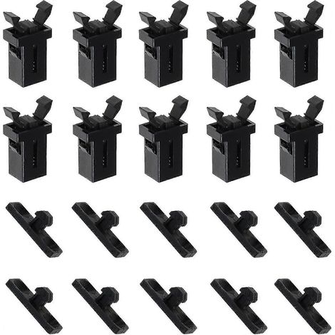 Ecleanfy - 10 paires de loquets de couvercle à pression en plastique noir, compatibles avec les poubelles Brabantia de 3 à 50 litres. (1/5)