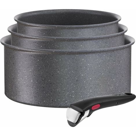 Set di 3 pentole in alluminio (16/18/20 cm) + 1 manico nero - L3969002 - Tefal