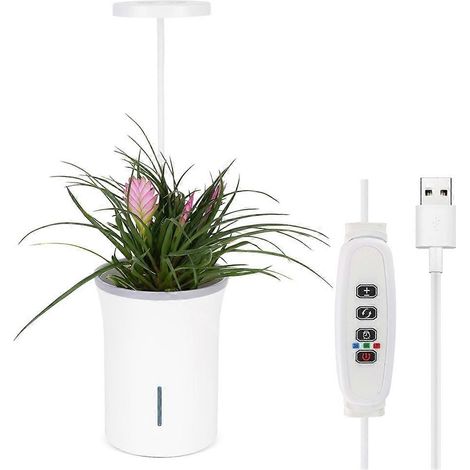 Indoor-Pflanzenlampe für Erde und Hydrokultur, zwei Betriebsmodi, Vollspektrum, 9 Helligkeitsstufen, US-Stecker (1/5)