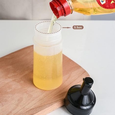 1 paquet de 250 ml (8,45 oz) de flacon souple en plastique, flacon d'huile sous pression, flacon pour vinaigrette à la tomate, pour la cuisine domestique (noir)