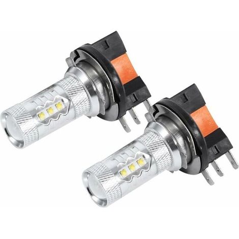 2 Stück 80W H15 HID weiße LED-Scheinwerferlampen für Tagfahrlicht (1/4)