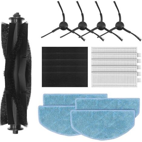 Kit accessoires pour aspirateur robot Tikom G8000, G8000 Pro &amp Honiture G20, G20 Pro, 5 brosses rouleaux haute performance, 5 filtres HEPA, 4 brosses latrales, 4 tampons de nettoyage