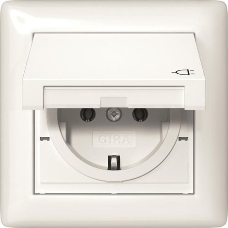 Gira Presa SCHUKO KD + Set IP44 + Telaio 1f Standard 55 Bianco puro [415703], 4157 03