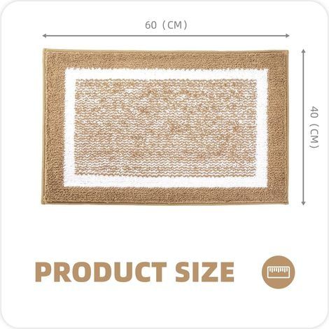 Weiche Mikrofaser-Badematte 40 x 60 cm, rutschfest, maschinenwaschbar, saugfähige Duschmatte, strapazierfähige Bodenmatte (braun) (1/4)