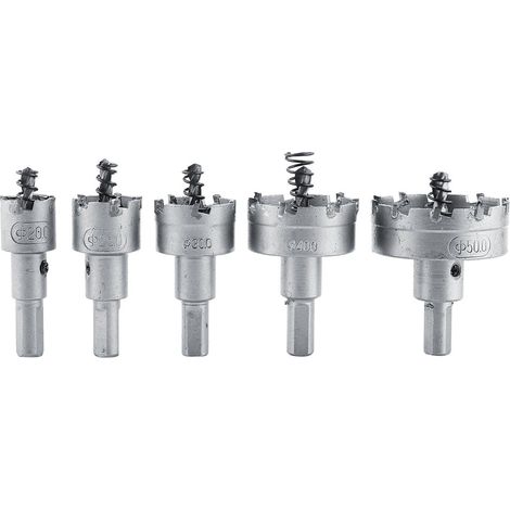 Satz mit 5 HSS-Lochsägen – 20–50 mm – Metall/Legierung – Mehrzahngehäuse – Hartmetall
