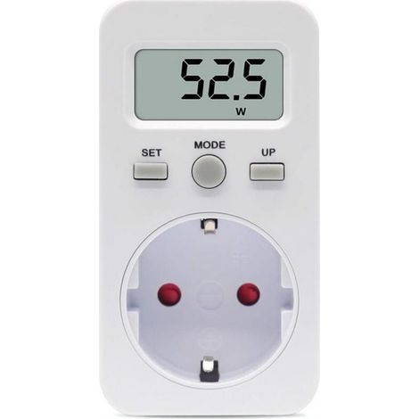 Compteur de consommation électrique, compteur électrique pour la prise, compteur de coût énergétique, compteur de coût électrique, compteur électrique, prise avec affichage numérique, écran LCD, puiss (1/5)