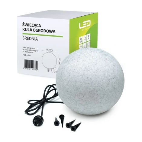 Lámpara de jardín tipo bola para exteriores, 28 cm, casquillo E27