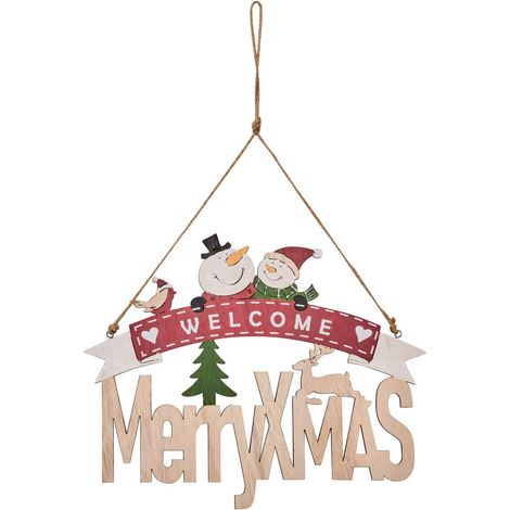 Sujet pancarte joyeux Noël l.29cm bois - Feeric lights & christmas (1/2)