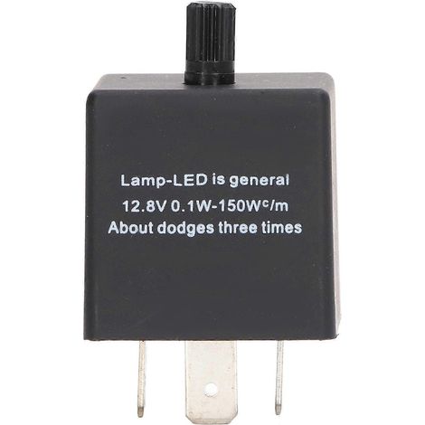 LED-Blinkerrelais mit einstellbarer Frequenz, 3-poliges, wasserdichtes ABS-Modul für Auto und Motorrad