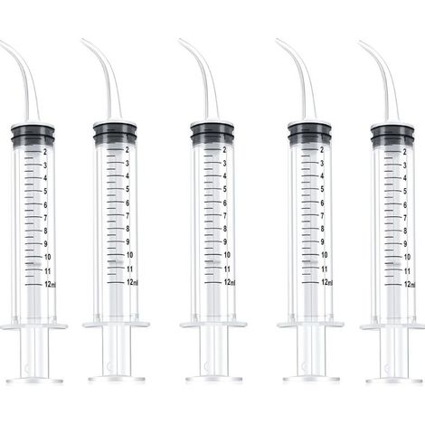 Seringue 5 paquets 12 ml/injection de colle/seringue d'irrigation dentaire seringue graduée jetable (1/5)