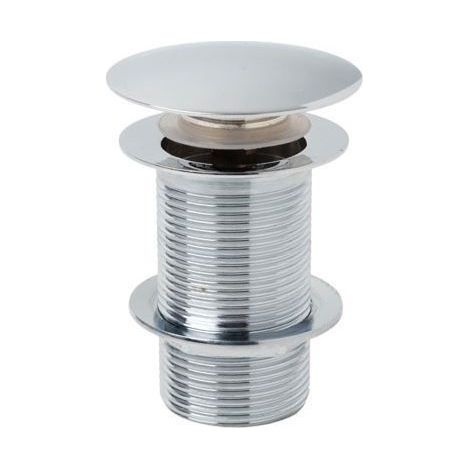 Push Button Unslotted Basin Waste Sprung Chrome
