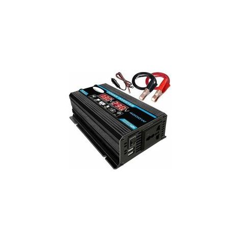 Convertisseur de tension 12V 220V 4000W – Onduleur onde sinusoïdale pure – Prise EU, USB, Type-C, écran LCD – Protection contre surcharges (1/5)