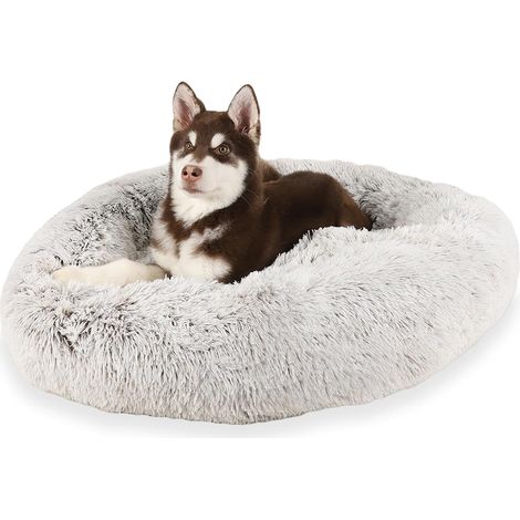 Panier Rond Chien Dehoussable 60 cm gris