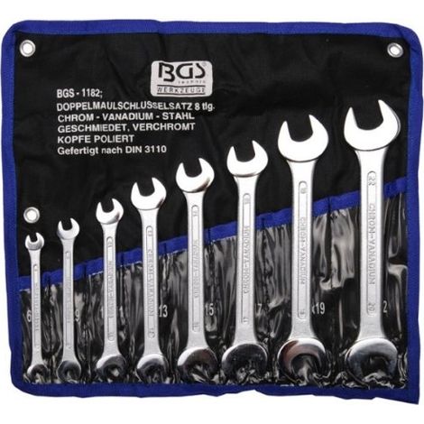 Juego llaves fijas dobles bgs technic cromado acero